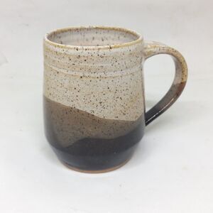 Signed Robin Beckett Studio Pottery Coffee Cup Mug-Hand Thrown-Speckled-NC